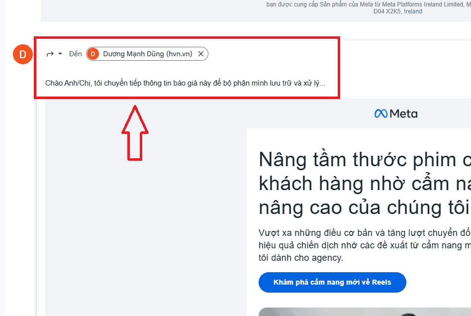 Cách Forward mail trong giao diện Gmail