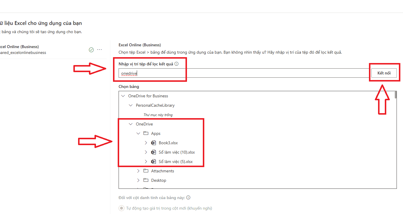 Tạo ứng dụng đầu tiên từ dữ liệu có sẵn (Start from Data)