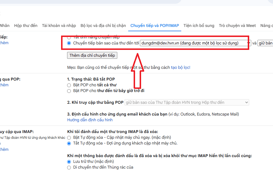 Chuyển tiếp email tự động trên Gmail