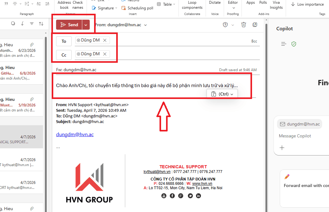 Cách Forward mail trong Microsoft Outlook (Desktop và Web)