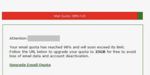 Giả mạo thông báo Email Doanh Nghiệp overload data