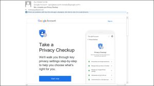 Các phương thức phishing email: Giả mạo checkup