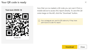 Chia sẻ báo cáo Power BI qua Mã QR
