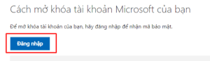 Mở tài khoản Microsoft bị khóa