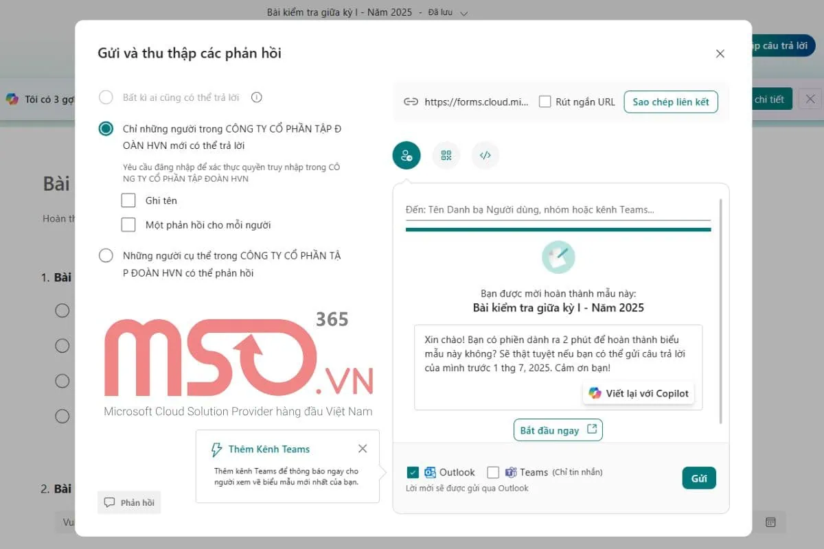 Hướng dẫn cách sử dụng Microsoft Forms