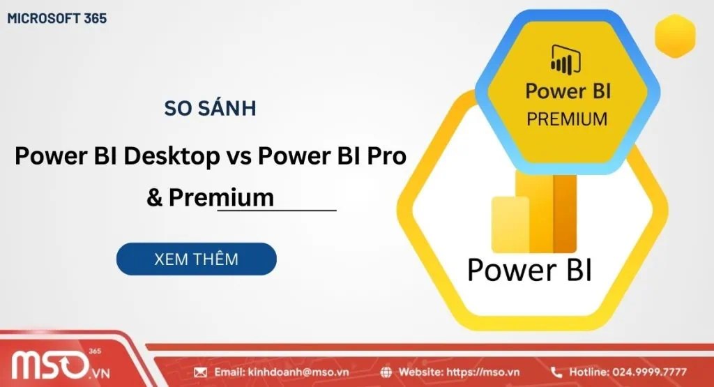 so sánh power bi desktop với pro và premium