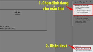 Định dạng mẫu thư Mail Merge