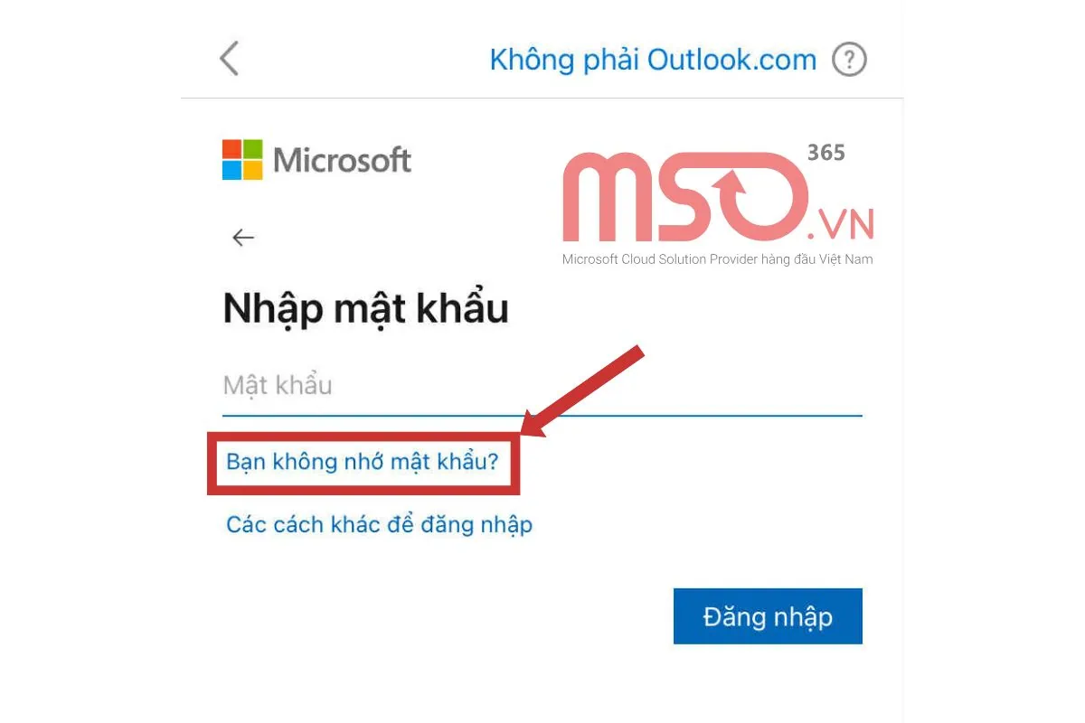 Cách thay đổi mật khẩu Outlook trên điện thoại