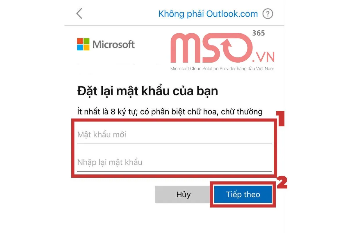 Cách thay đổi mật khẩu Outlook trên điện thoại