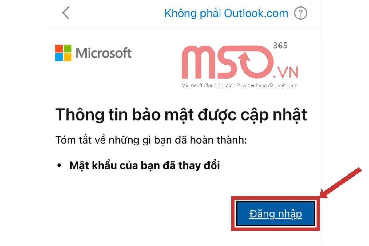 Cách thay đổi mật khẩu Outlook trên điện thoại