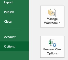 Nhấn chọn Options