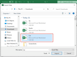 Đưa tệp dữ liệu vào trong Excel Query