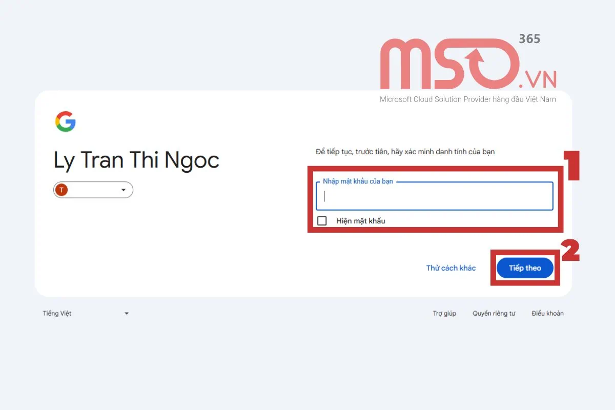 Hướng dẫn đổi mật khẩu Outlook với nhà cung cấp