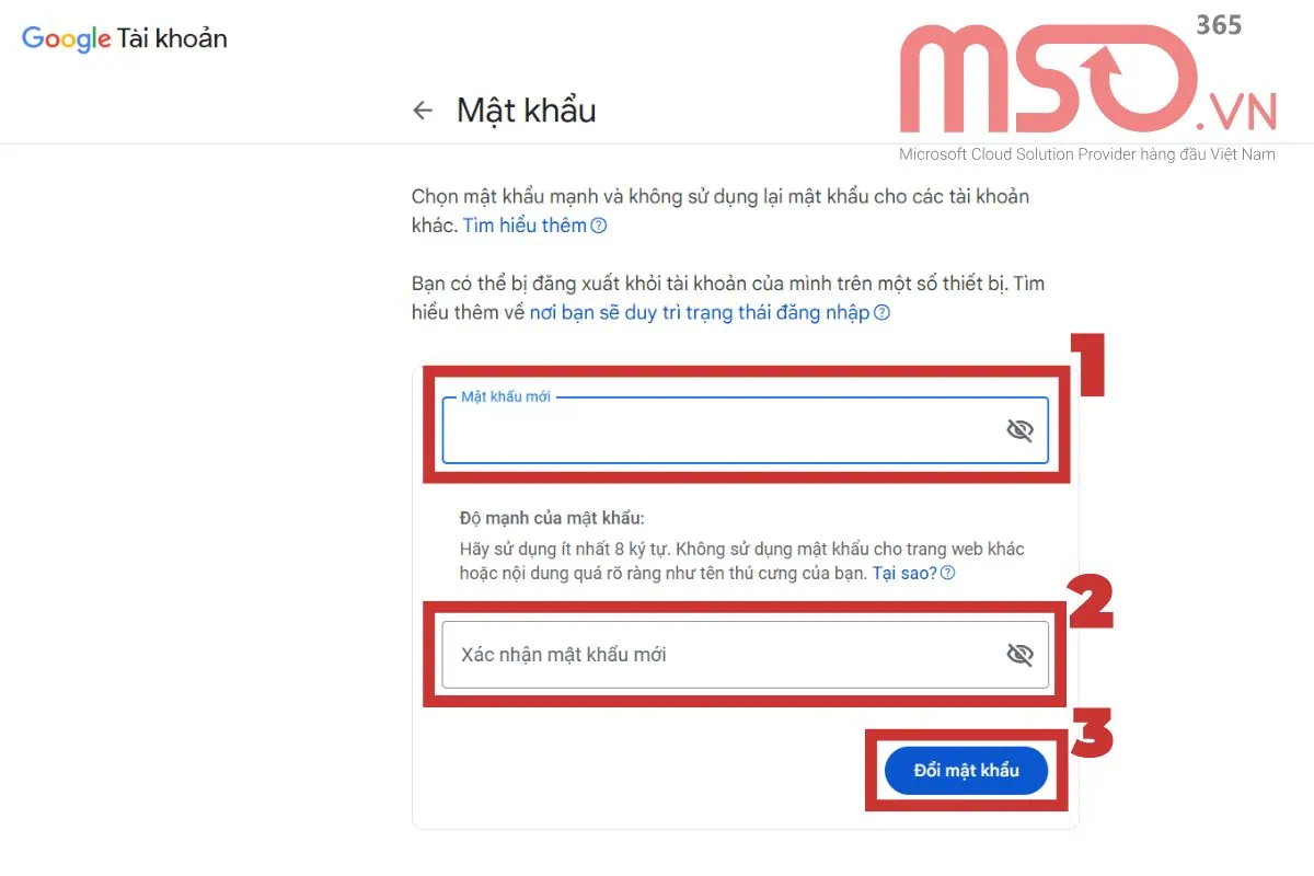 Hướng dẫn đổi mật khẩu Outlook với nhà cung cấp