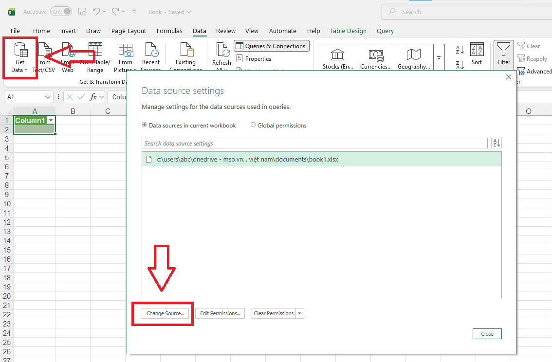 Lỗi đường dẫn nguồn dữ liệu (Data Source Error)