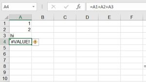 Các lỗi trong Excel: #VALUE!