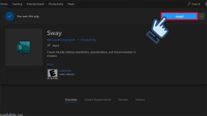 Chọn Install để tải Sway về máy
