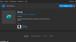 Tìm ứng dụng Microsoft Sway trong Microsoft Store