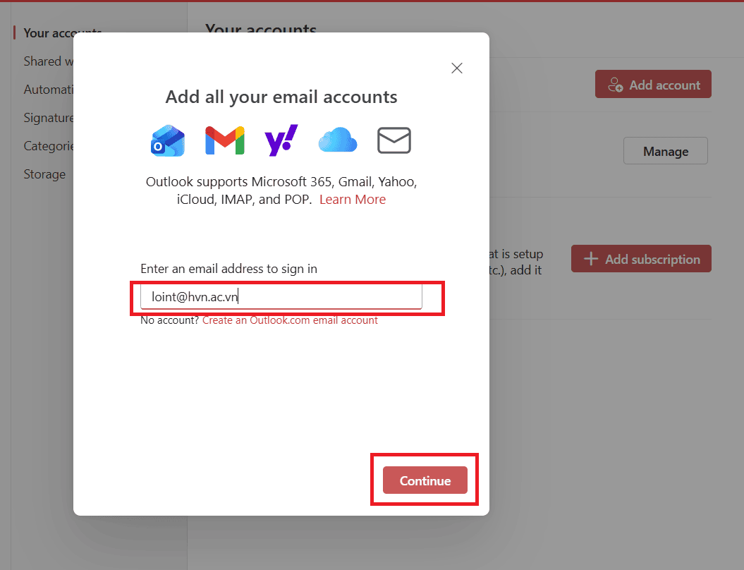 Cách cấu hình SMTP Microsoft Outlook (Office 365)