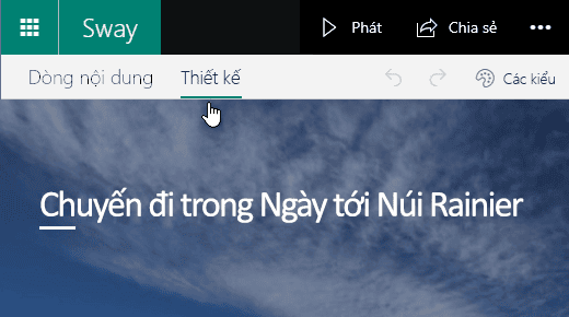 Xem trước thiết kế Sway
