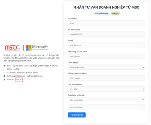 Đăng ký dịch vụ MS Loop tại MSO