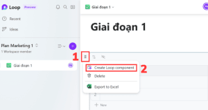 Chia sẻ thành phần trong MS Loop