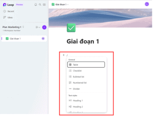 Thêm thành phần vào Loop Page