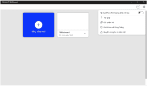 Giao diện người dùng của Microsoft Whiteboard