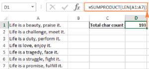 Các hàm đếm ký tự trong Excel
