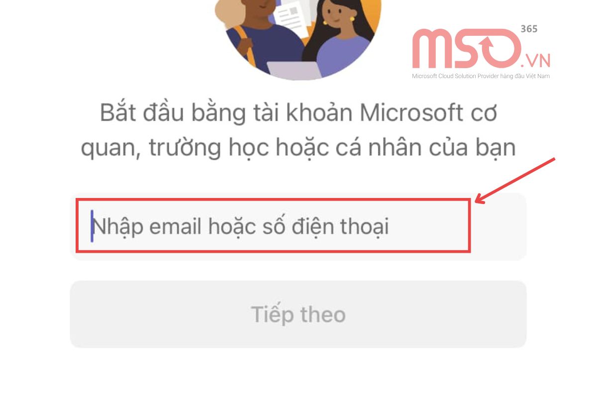 Cách tạo tài khoản Microsoft Teams trên điện thoại di động