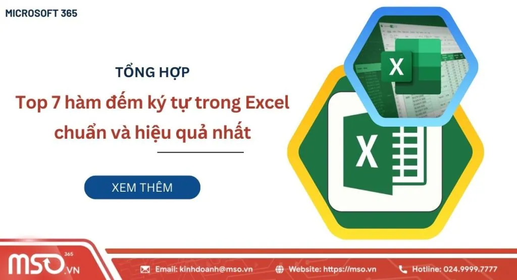 Hàm đếm ký tự trong Excel