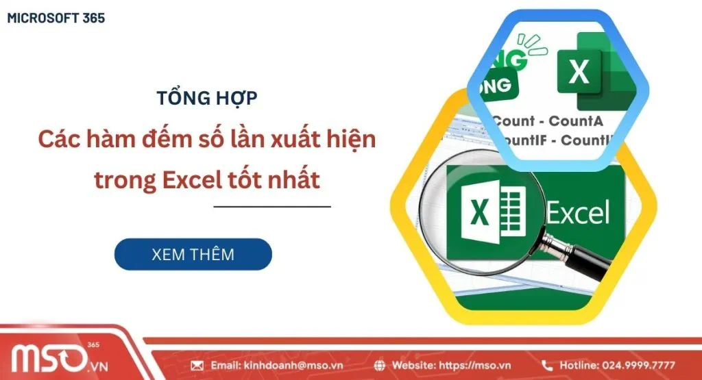 Hàm đếm số lần xuất hiện trong excel chi tiết