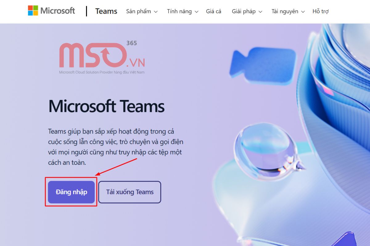 Hướng dẫn đăng nhập sau khi tạo tài khoản Teams thành công