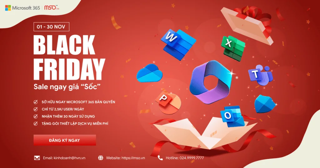 black friday mua microsoft 365 bản quyền