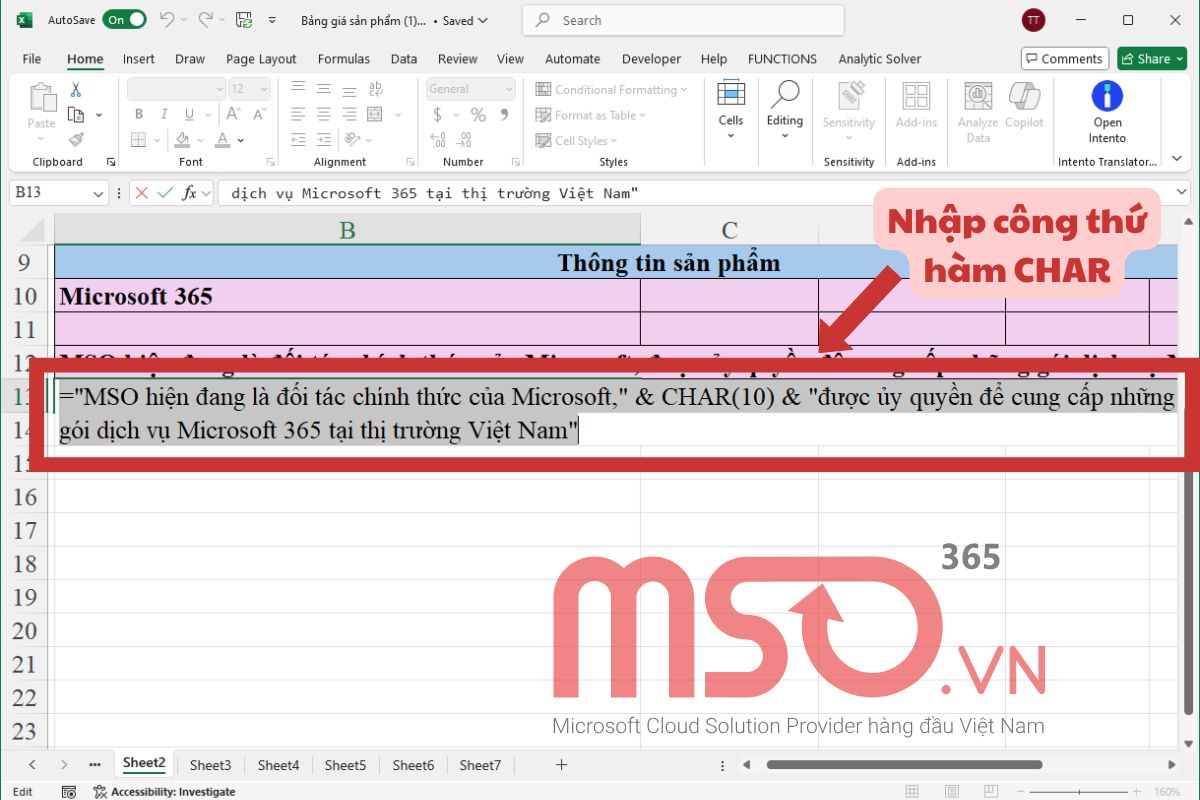 Cách xuống dòng trong cùng 1 ô Excel bằng hàm, công thức