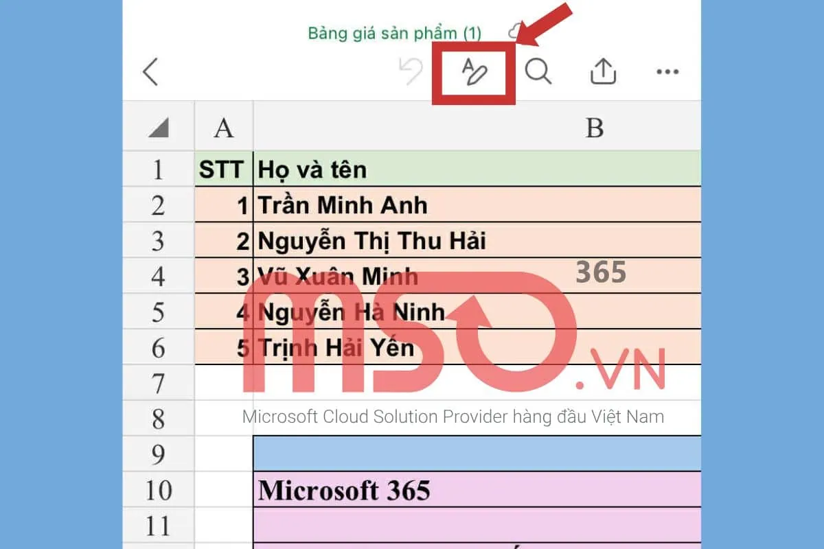 Cách xuống dòng trong Excel Google Sheets trên điện thoại Android, iOS