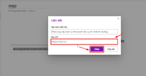 Thêm liên kết cho ghi chú trong OneNote