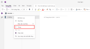 Hướng dẫn cách thêm trang trong sổ ghi chú trên Onenote