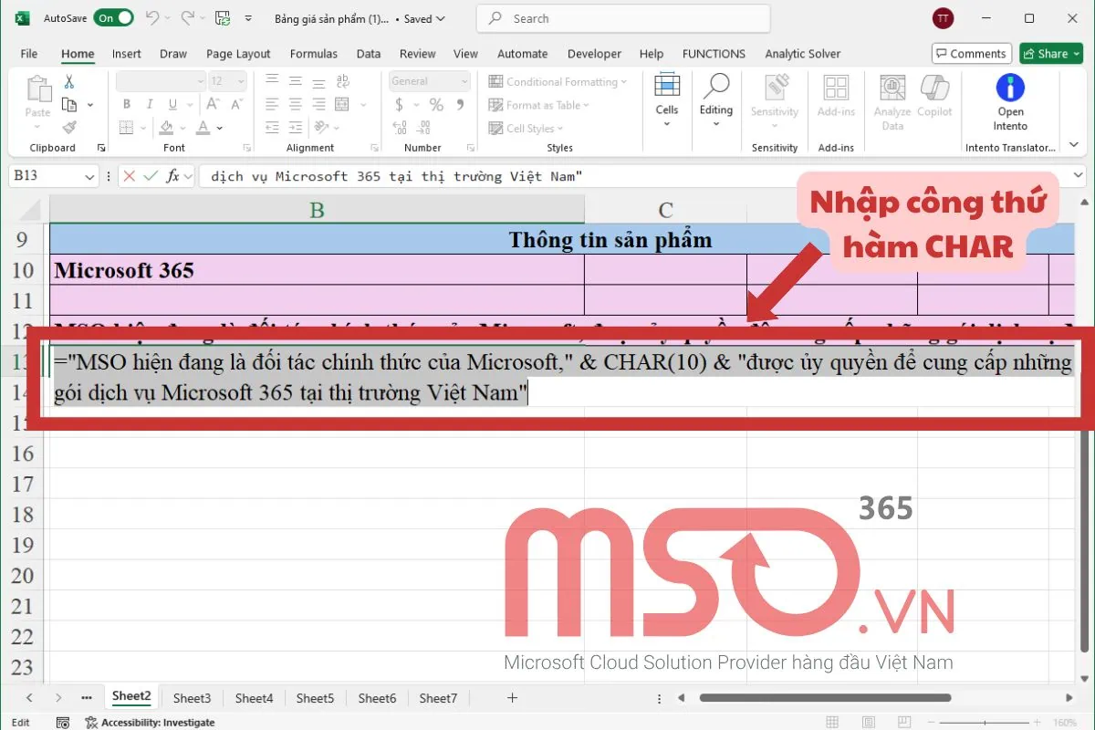 Cách xuống dòng trong cùng 1 ô Excel bằng hàm, công thức