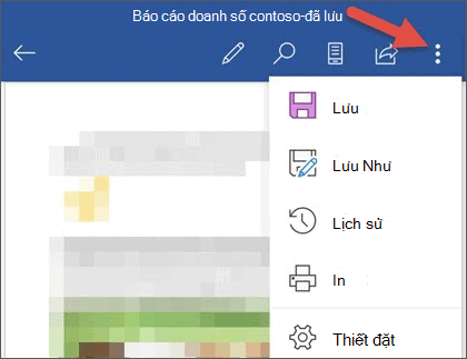 Cách lưu file Word trên điện thoại với chế độ tự động