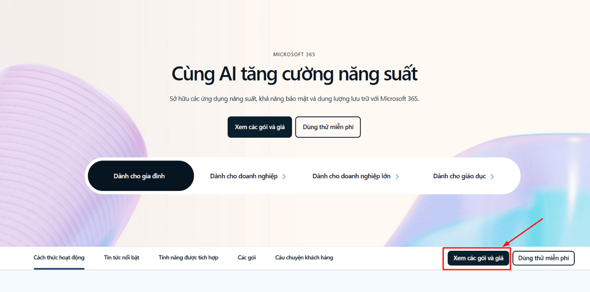 Đăng ký tài khoản Office 365 trực tiếp với Microsoft