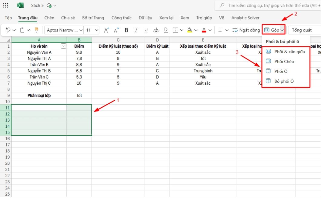 Hướng dẫn sử dụng Microsoft Excel cơ bản