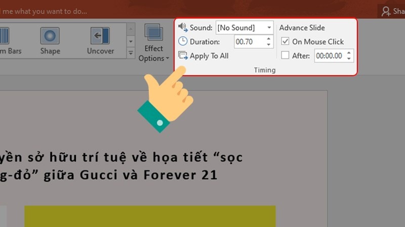 Cách chuyển trang trong PowerPoint với hiệu ứng