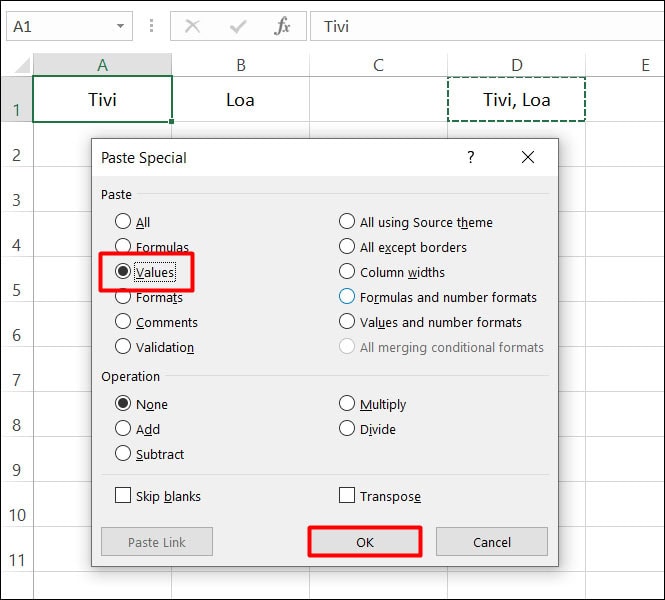 Cách gộp ô trong Excel không dùng merge bằng CONCATENATE