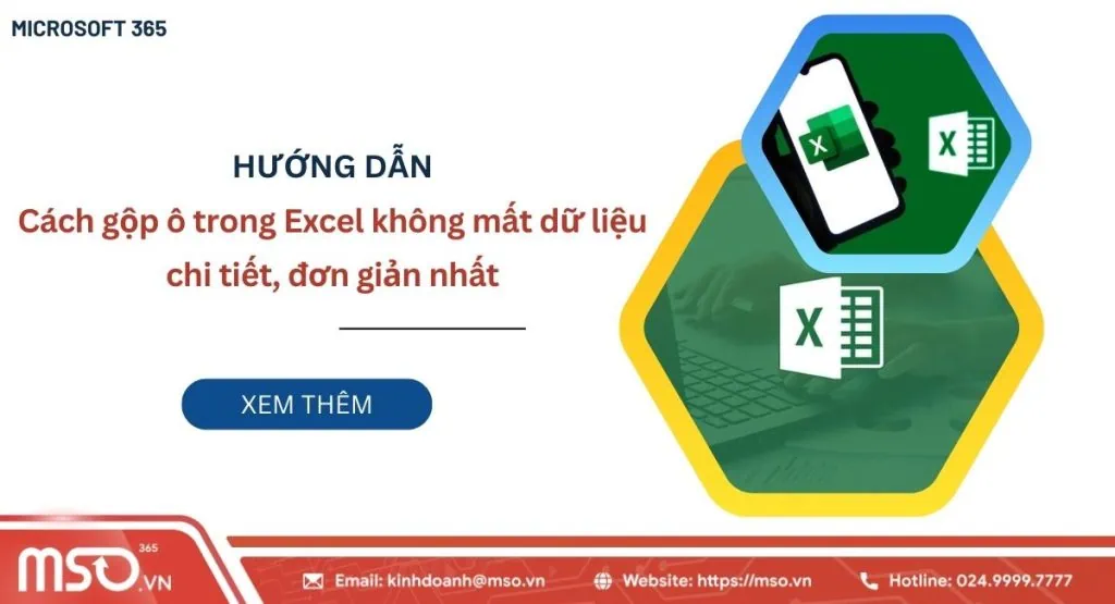 Cách gộp ô trong Excel không mất dữ liệu