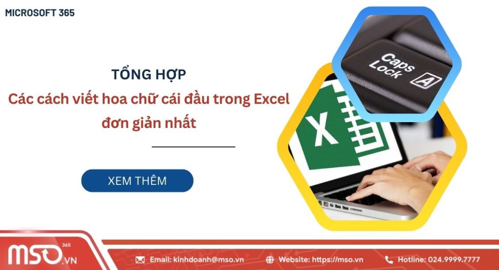 Cách viết hoa chữ cái đầu trong Excel
