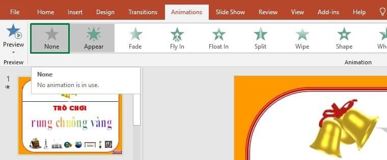 Cách xóa tất cả hiệu ứng trong Powerpoint