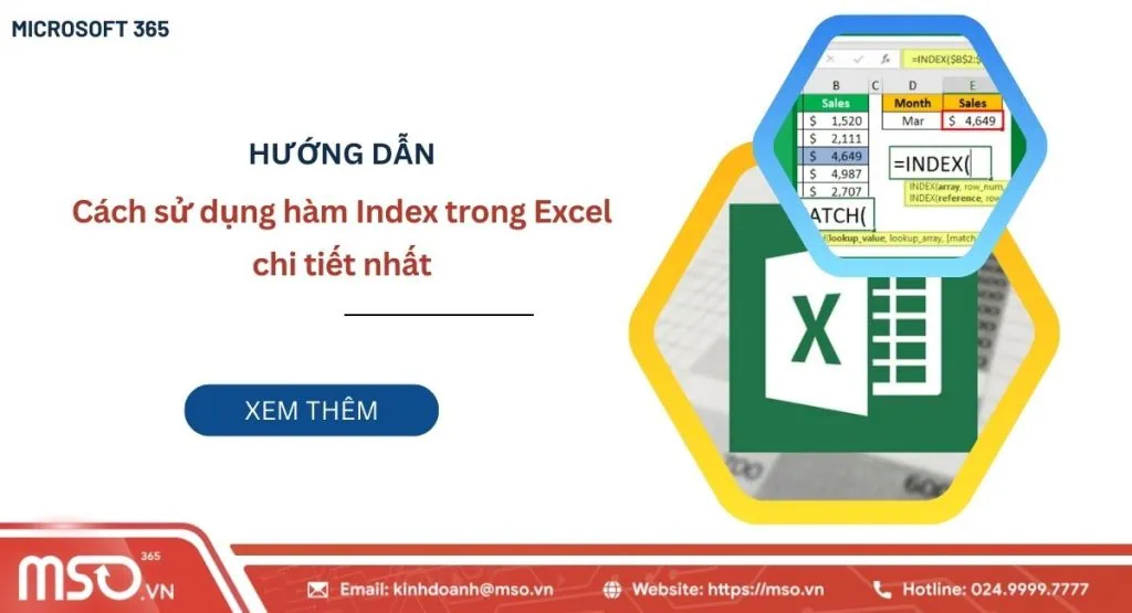 Hàm Index trong Excel
