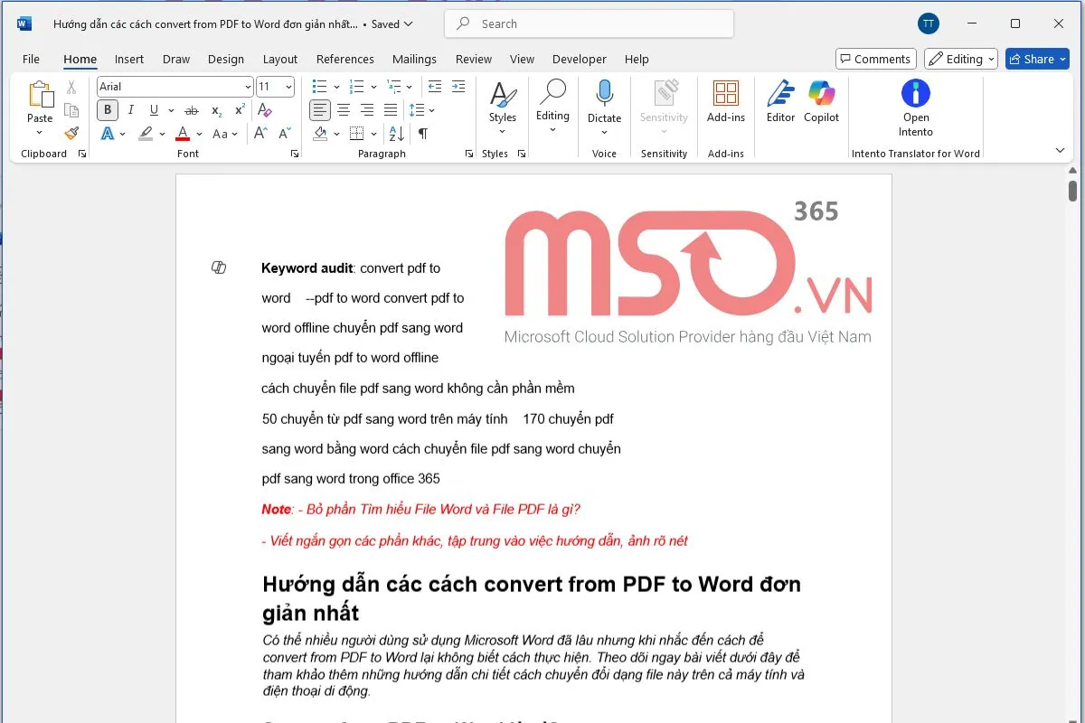 Hướng dẫn cách chuyển PDF sang Word bằng Word đơn giản