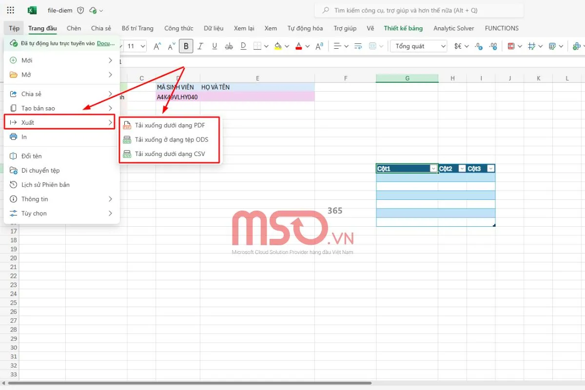 Cách tải file Excel online về máy tính